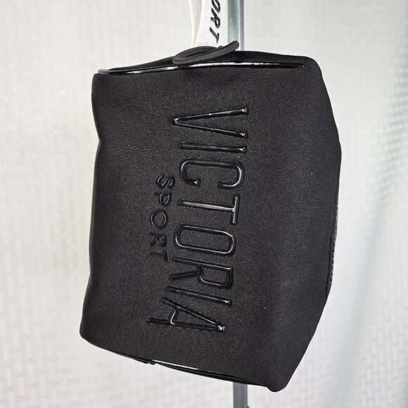 Victoria Sport Black Neoprene Makeup Pouch With Zipper & Wrist Strap - Picture 5 of 5